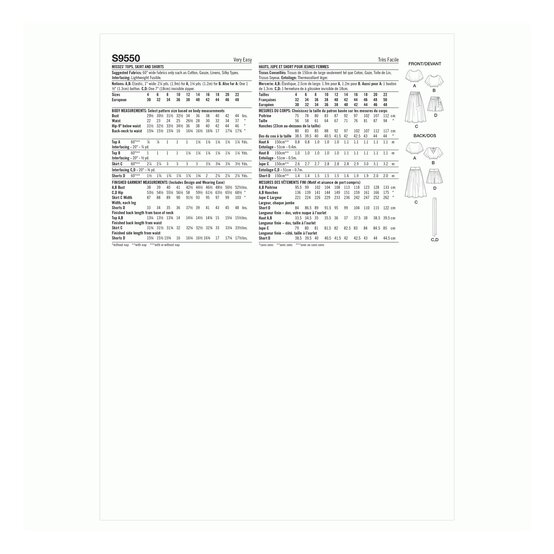 Simplicity Women&rsquo;s Separates Sewing Pattern S9550 (14-22) image number 2