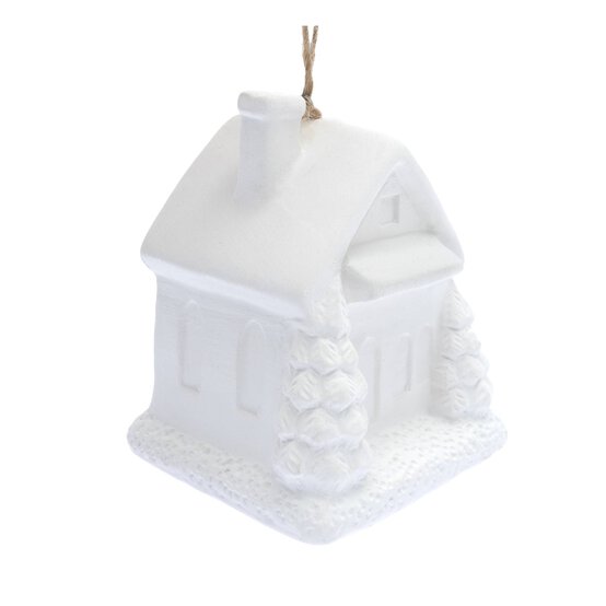 Hanging Ceramic 3D House Decoration 7.5cm image number 2