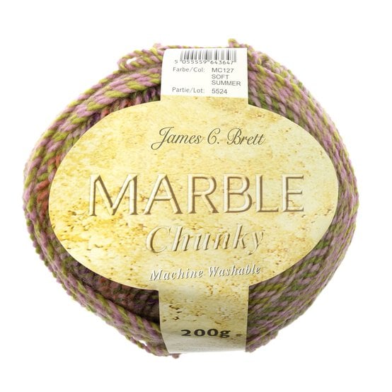 James C Brett Soft Summer Marble Chunky Yarn 200g image number 1