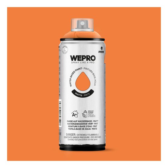 MTN WEPRO Amsterdam Orange Matte Water-Based Spray Paint 400ml image number 1