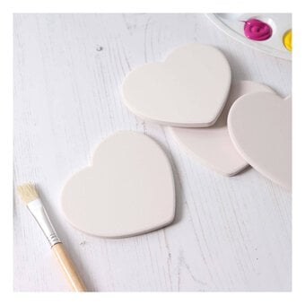 Unglazed Ceramic Heart Coasters 4 Pack