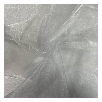 Silver Crystal Organza Fabric by the Metre