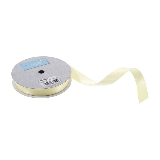 Trimits Light Yellow Double-Faced Satin Ribbon by the Metre 15mm image number 1