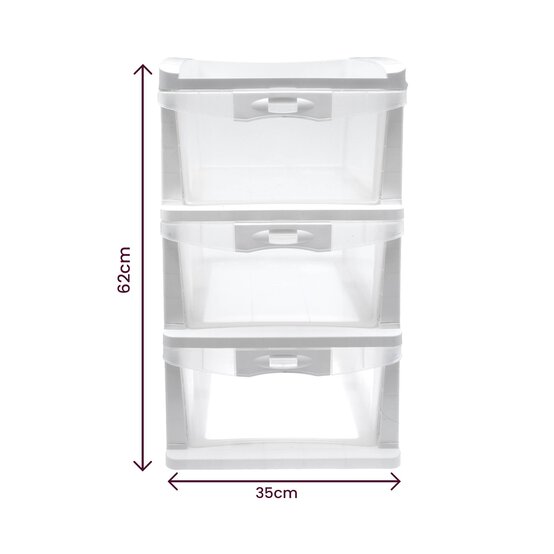 White Storage Tower with Wheels 3 Drawers image number 5