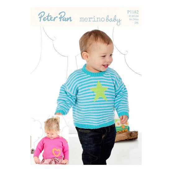 Peter Pan Baby Merino Sweaters Digital Pattern P1182 image number 1