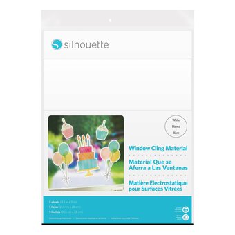 Silhouette White Window Cling 8.5 x 11 Inches 5 Pack 