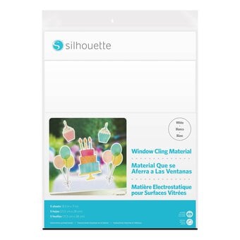 Silhouette White Window Cling 8.5 x 11 Inches 5 Pack 