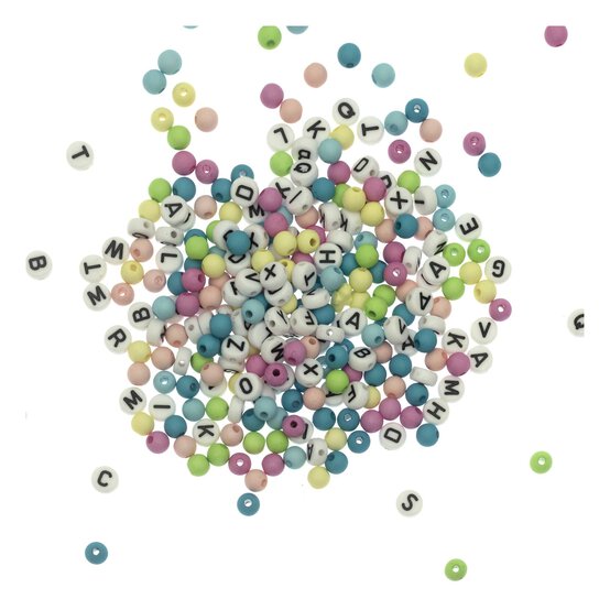 Pastel and Alphabet Beads 50g image number 1