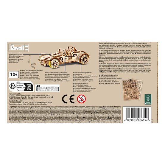 Revell Tiny Adventures Roadster Wooden Model Kit image number 4