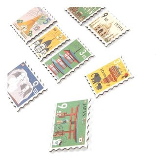 Travel Stamp Chipboard Stickers 8 Pack image number 2