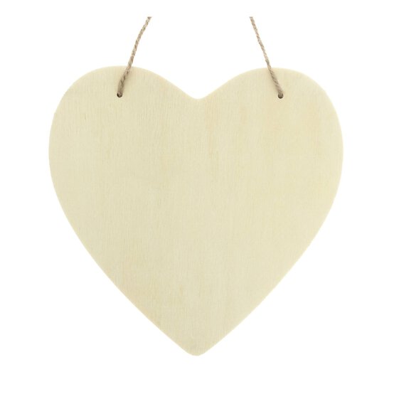 Hanging Wooden Heart Plaque 18cm