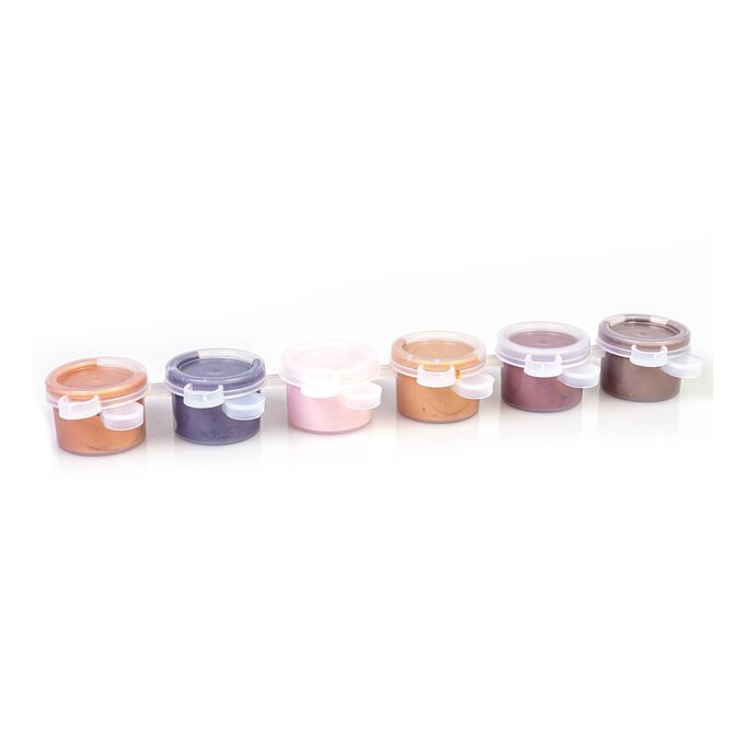 Pink and Gold Metallic Acrylic Paints 5ml 6 Pack