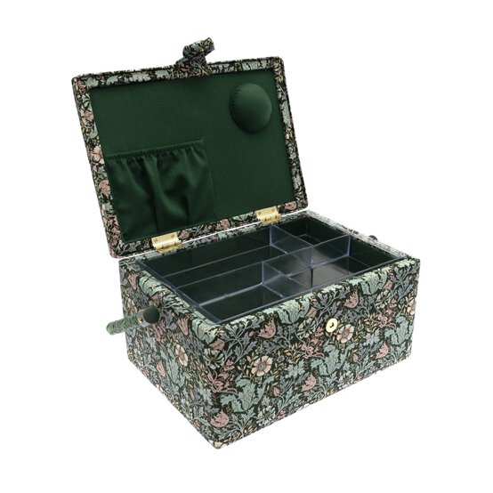Floral Wood Block Medium Sewing Box image number 2