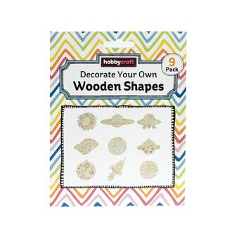 Decorate Your Own Space Wooden Shapes 9 Pack  image number 5