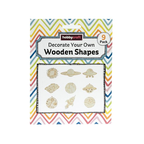 Decorate Your Own Space Wooden Shapes 9 Pack  image number 5