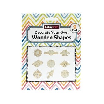 Decorate Your Own Space Wooden Shapes 9 Pack  image number 5