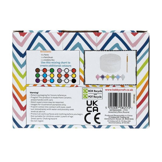 Paint Your Own Round Jewellery Box 11cm x 6cm image number 7