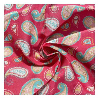 Gilded Paisley Sunset Cotton Fabric by the Metre