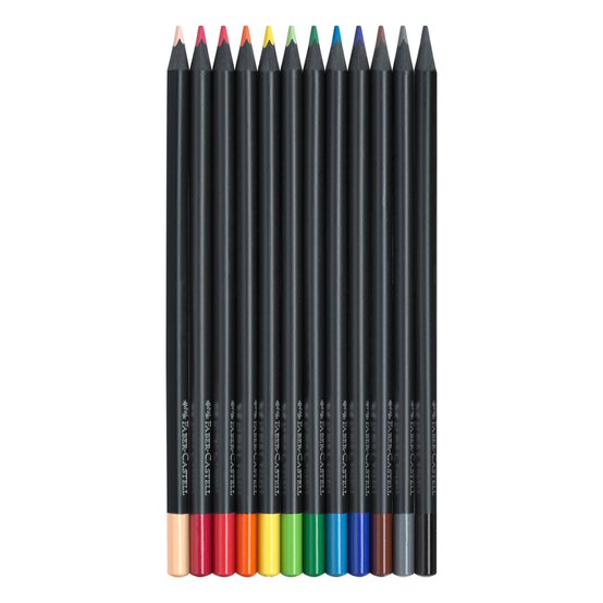 Faber-Castell Assorted Black Edition Colour Pencils 12 Pack image number 2
