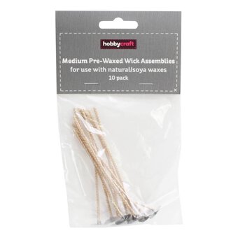 Pre-Waxed Wick Assemblies for Soya Wax 100mm 10 Pack image number 2
