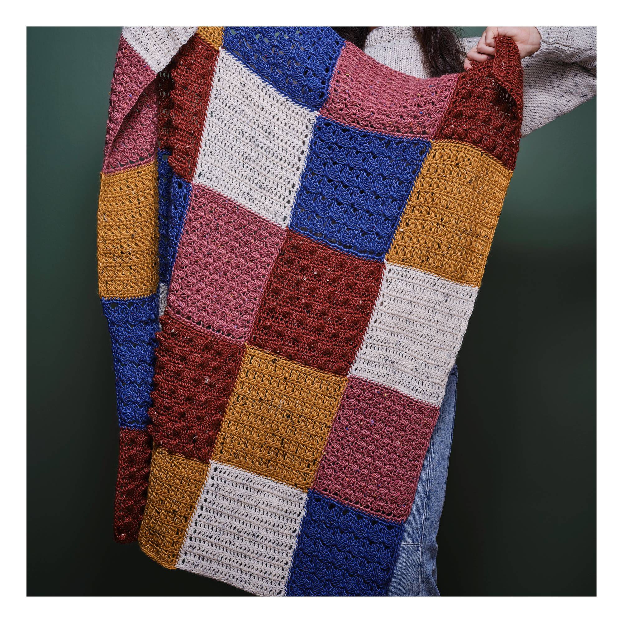 Knitcraft Patchwork Tweed Crochet Blanket Digital Pattern 0311 | Hobbycraft