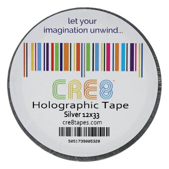 Silver Holographic Tape 12mm x 33m image number 2