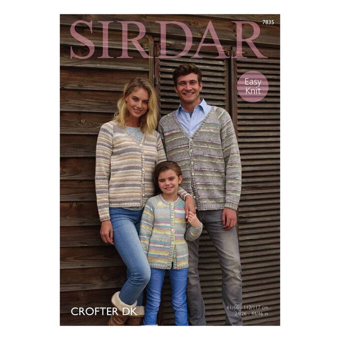 Sirdar Crofter DK Cardigan Digital Pattern 7835 image number 1
