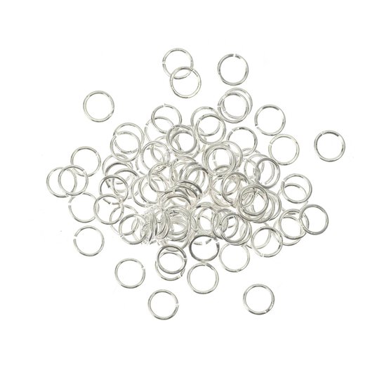 Silver Plated Jump Rings 7mm 100 Pack image number 1