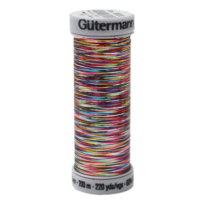 Gutermann Multi Coloured Metallic Sliver Embroidery Thread 200m (8020)