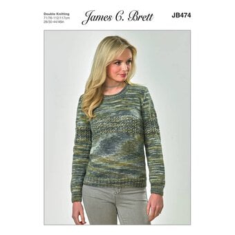 James C Brett Stonewash DK Ladies' Sweater Pattern JB474