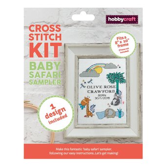 Baby Safari Cross Stitch Sampler Kit