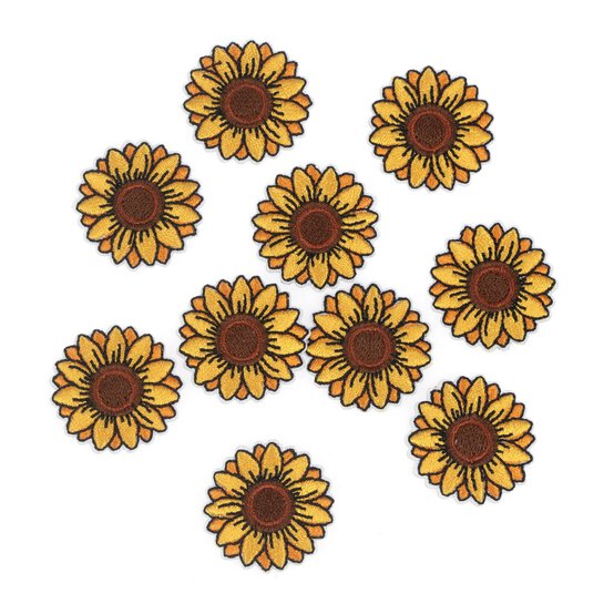 Mini Sunflower Iron-On Motifs 10 Pack image number 1