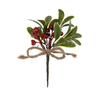 Mini Red Berry and Twine Pick 15cm 