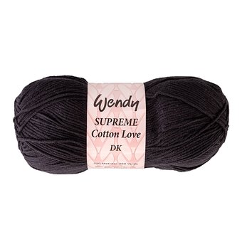 Knitcraft Black Cotton Blend Plain DK Yarn 100g