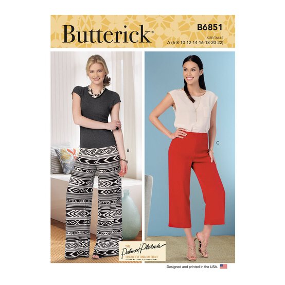 Butterick Women's Shirt and Capri Trousers Sewing Pattern B6851 (A 6-22) image number 1