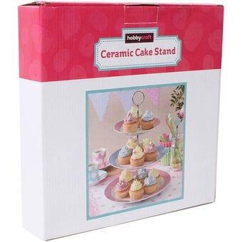 Three Tier Pink Polka Dot Ceramic Cake Stand