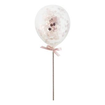 Rose Gold Confetti Balloon Wands 5 Pack