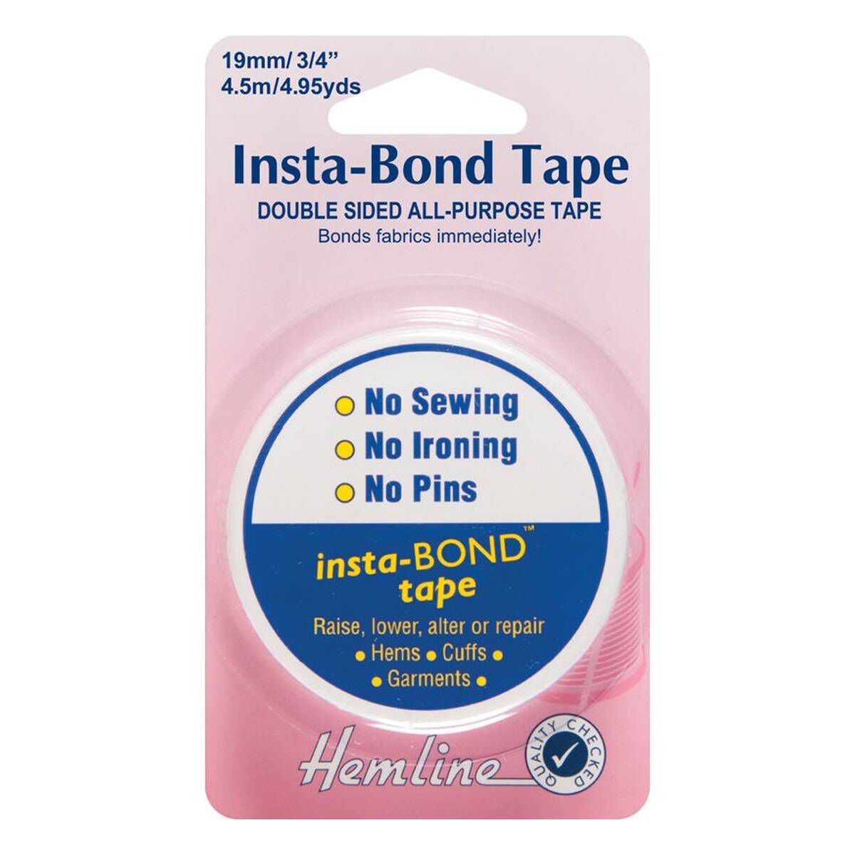 Hemline Insta Bond DoubleSided Tape 19mm x 4.5m Hobbycraft