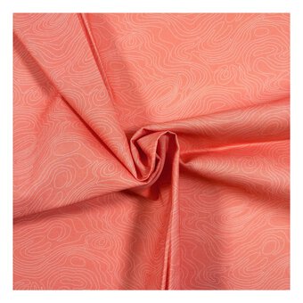 Langdale Valley Contour Map Cotton Fabric by the Metre