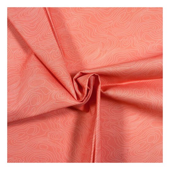 Langdale Valley Contour Map Cotton Fabric by the Metre image number 1