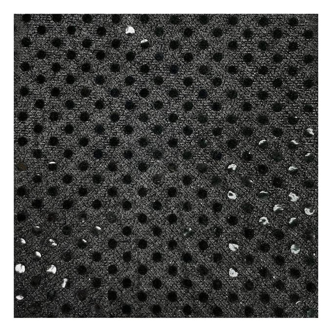 Black Sequin Polyester Jersey Fabric by the Metre | Hobbycraft