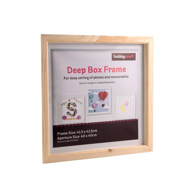 Light Wood Deep Box Frame 40cm x 40cm image number 1