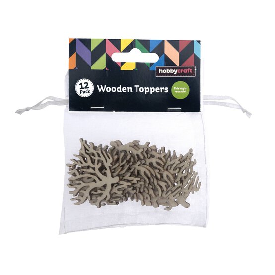 Coral Wooden Toppers 12 Pack image number 4