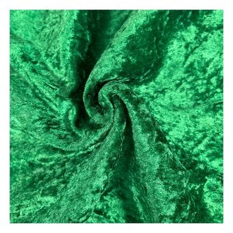 Emerald Crushed Velour Fabric by the Metre