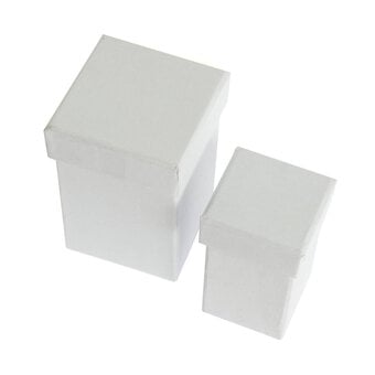 White Mache Square Nesting Boxes 2 Pack image number 3