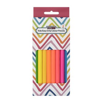 Neon Easy Grip Colouring Pencils 8 Pack 