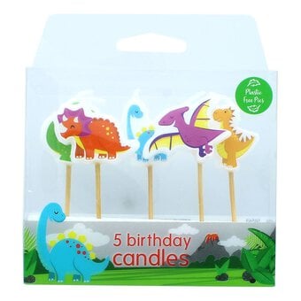 Dinosaur Birthday Candles 5 Pack