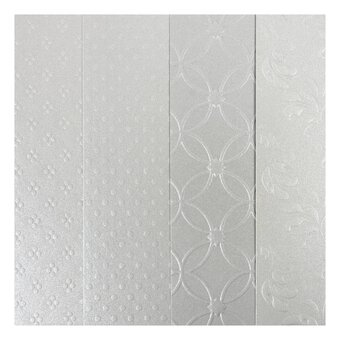 Embossed Silver Card Pack A4 12 Sheets