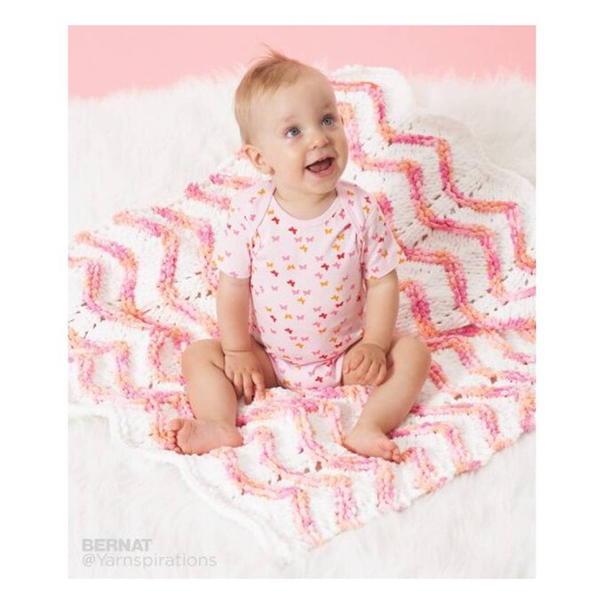 FREE PATTERN Bernat Peachy Peaks Baby Blanket Hobbycraft