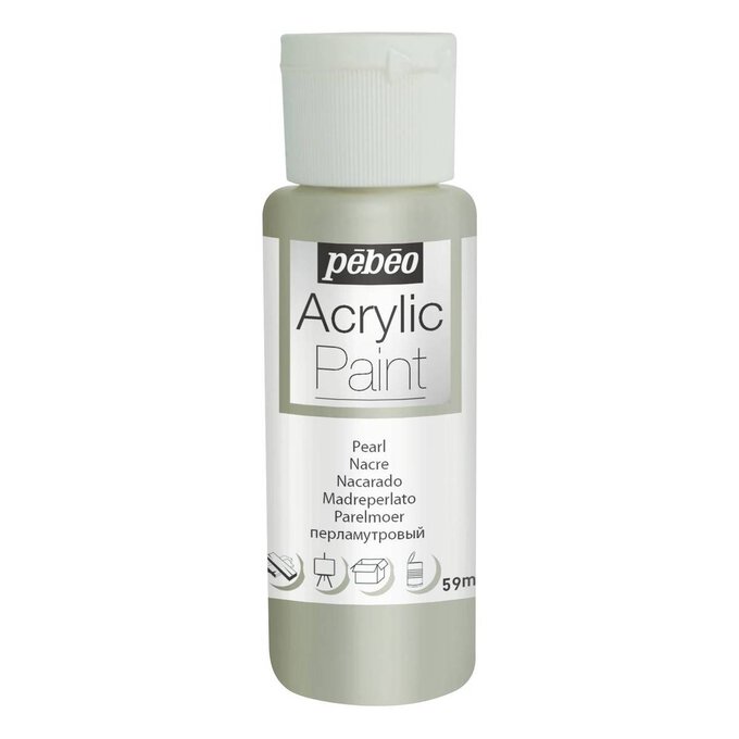 Pebeo White Pearl Acrylic Craft Paint 59ml image number 1